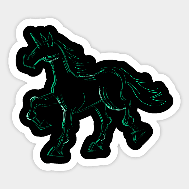 Aqua Line Unicorn Sticker by Thatssounicorny